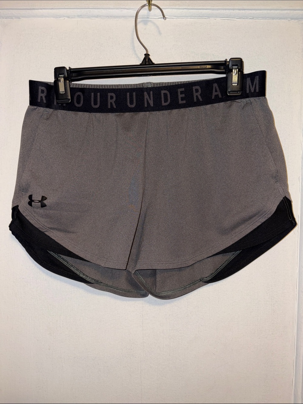 Under Armour Women's Gray Athletic Shorts with Black Trim